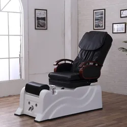 Silla de masaje multifuncional para pies, cuenco de drenaje para Spa, manicura, luz LED, lujo, blanco y negro