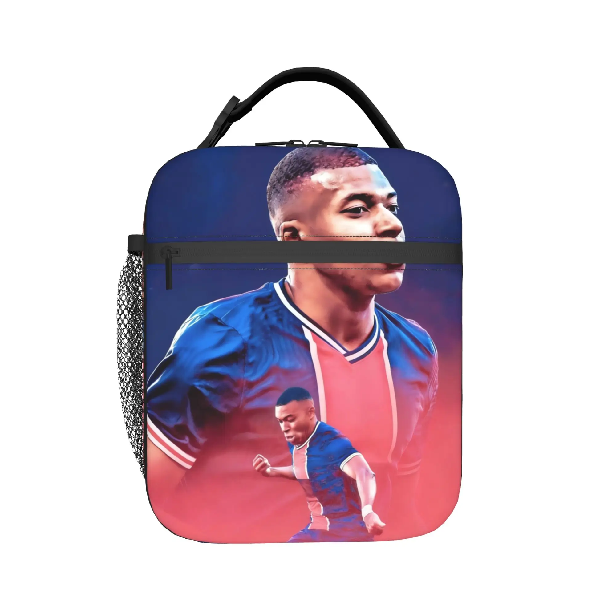 M-Mbappes Insulated Lunch Bag Cooler Bag Reusable,Lunch Container Football Soccer Large Lunch Box Tote Food Bag Office  Travel