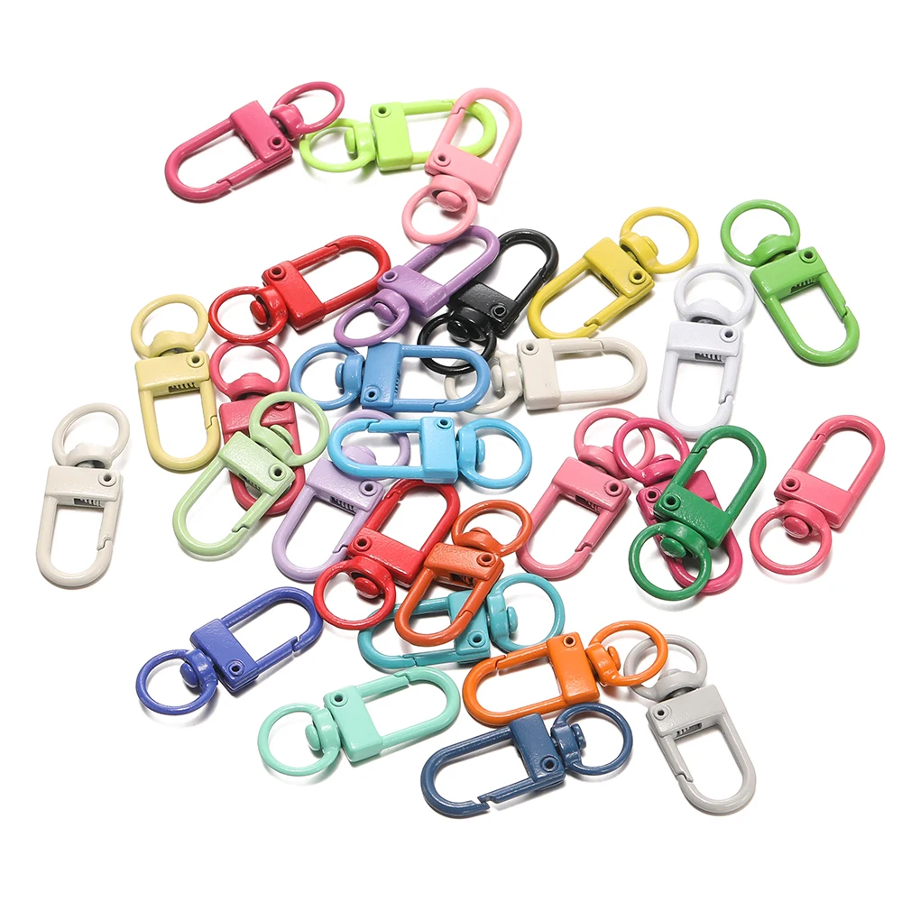 10pcs/lot Alloy Lobster Clasp Hooks Colorful Key Ring for Jewelry Making Findings DIY Keychain Bag Ornament Accessory Supplies