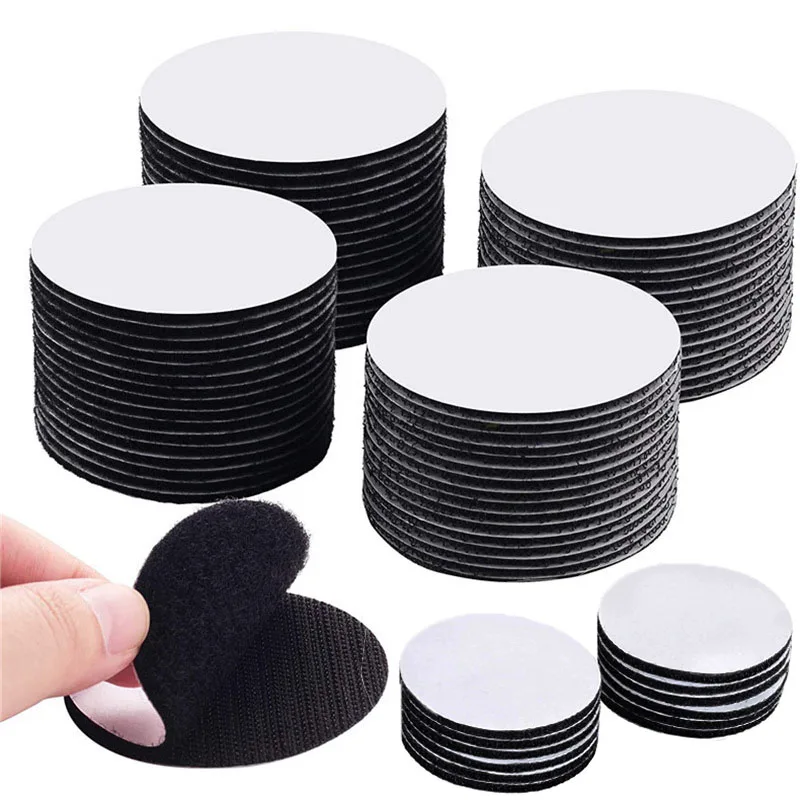 

Strong 60mm Self Adhesive Fastener Nylon Hook and Loop Dots Stickers Adhesive Tape For Bed Sheet Sofa Mat Carpet Anti Slip Mat