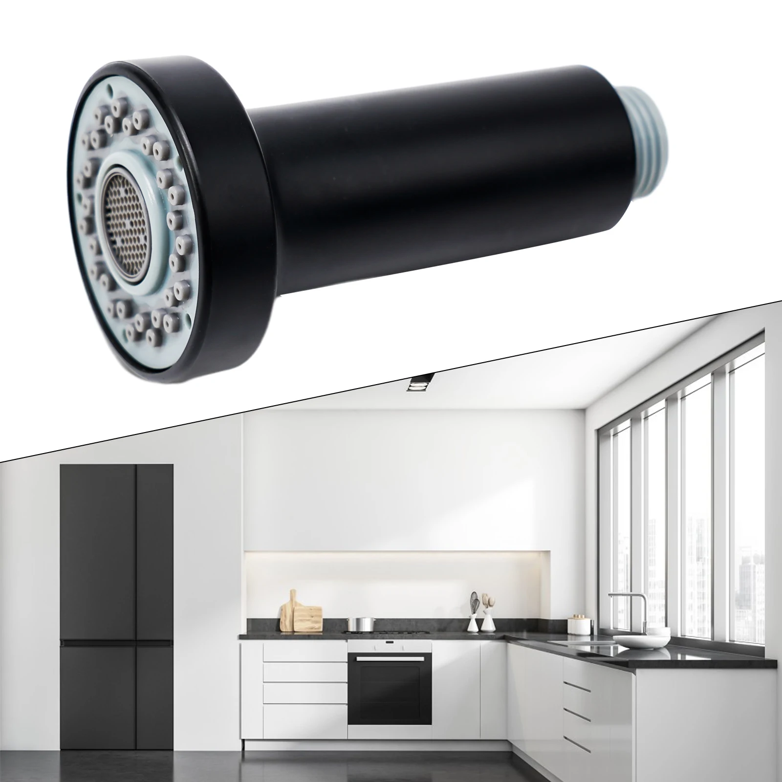 

Brand New High Quality Home Faucet Tap Sink Shower Head Sink Faucet Tap Spare ABS Black Plastic Nozzle Replacement