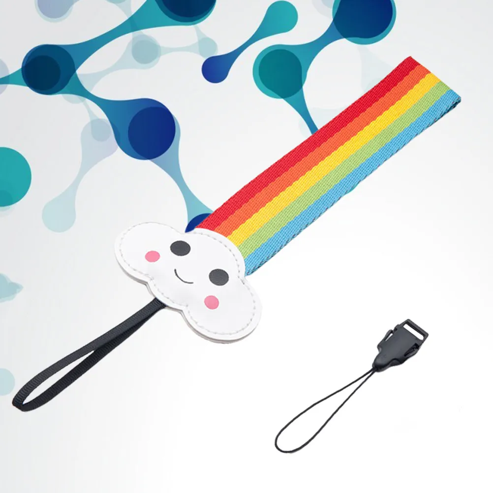 1Pcs Camera Wristband Universal Instant Camera Wristlet Safety Hand Strap for Outdoor Camping Hiking Sports Smile Cloud Rainbow
