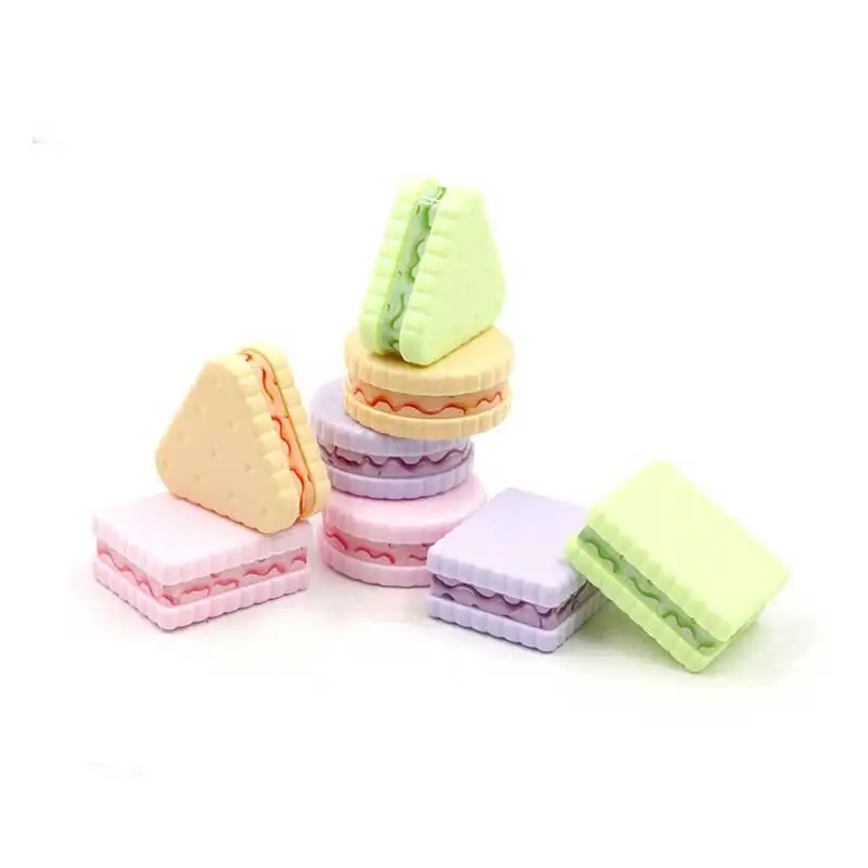 4 Pcs Random Cookie Pencil Sharpener Manual Rotating Cute Biscuit Pencil Sharpener School Office Stationery Supplies