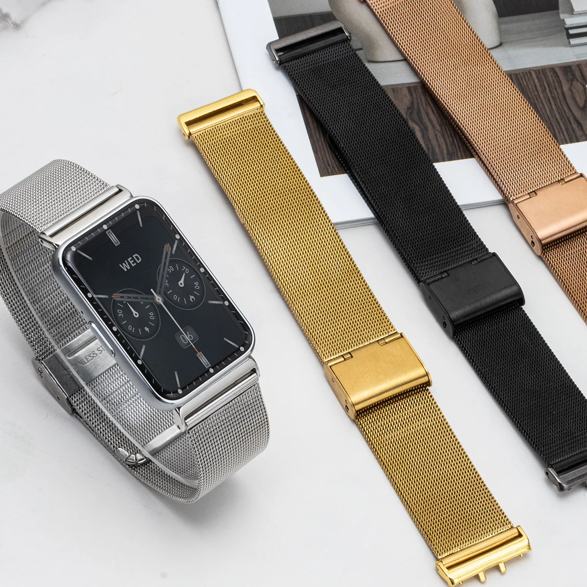 Metal Mesh Strap for Samsung Galaxy Fit 3 Smartwatch Stainless Steel Band Bracelet for Galaxy Fit 3