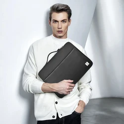 WiWU Laptop Sleeve for MacBook Pro 14 16 inch Shockproof Notebook Bag for MacBook Air 13 13.6 inch Handle Black Laptop Bag Case