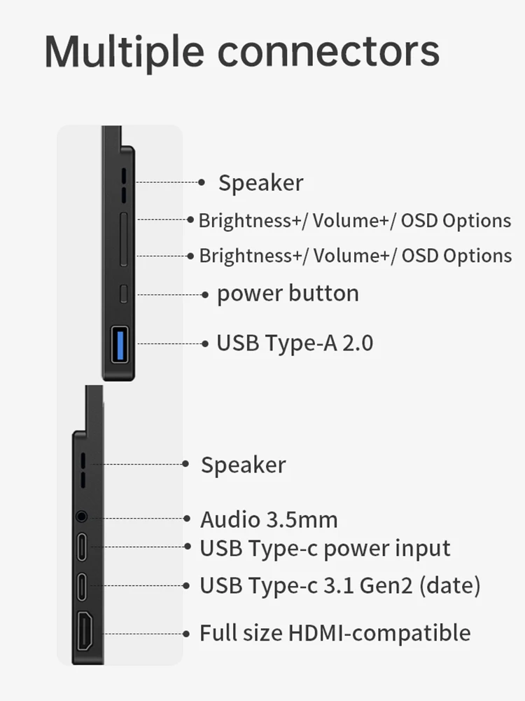 Imagem -04 - Vchance-monitor Portátil de Tela Sensível ao Toque Usb-c 99 Srgb 350nits Display com Kickstand para pc Laptop Mac Xbox Ps5 Switch 18.5