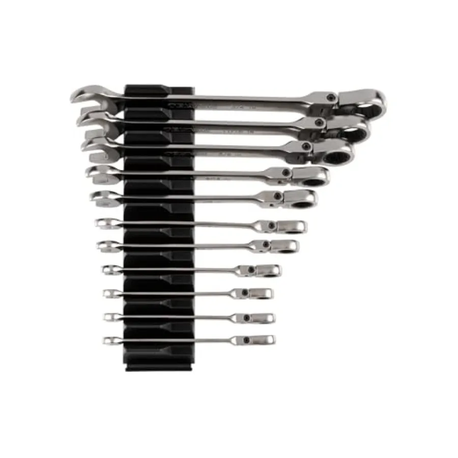 Flex Head 12-Point Ratcheting Combination Wrench Set with Modular Organizers 11-Piece 1/4-3/4 in. WRC95300