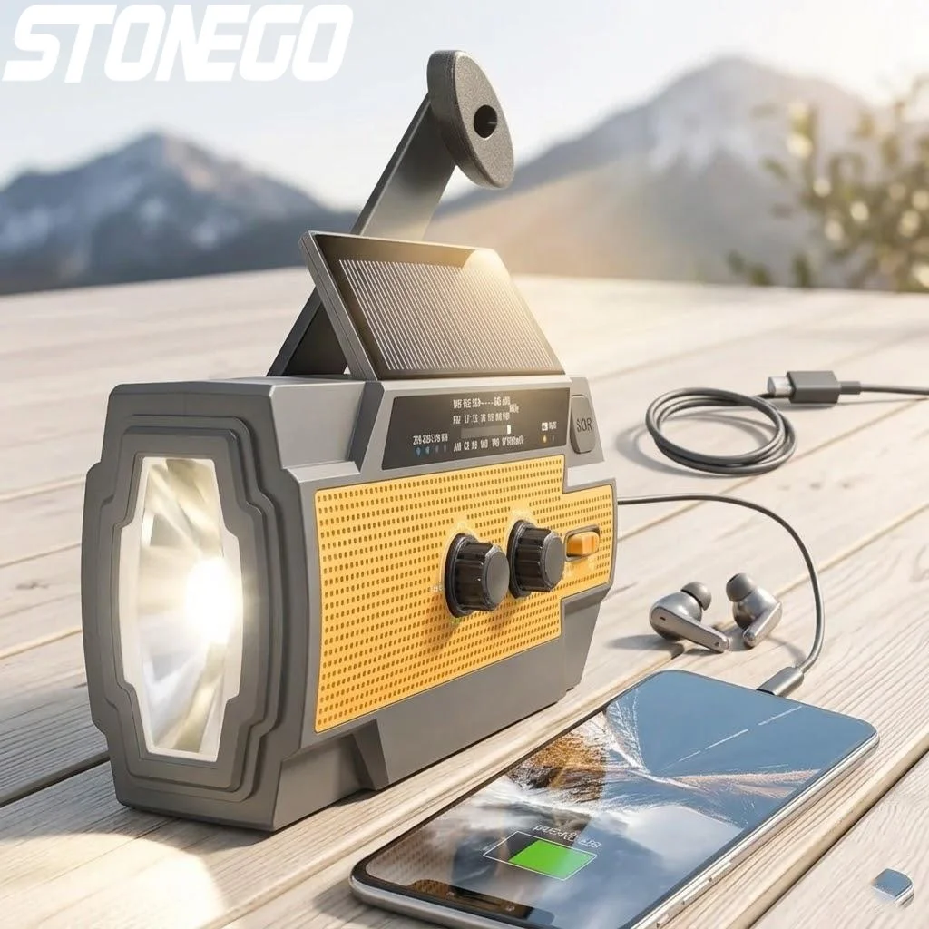 4000mah-ソーラーハンドクランク-am-fm-noaa-気象ラジオ-緊急懐中電灯-電話充電器-sos-アラーム-ポータブル照明