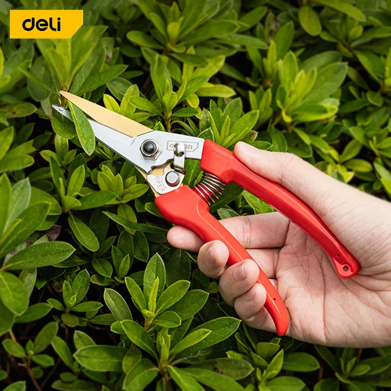 DELI Professional Pruner Garden Scissors Sharp Bypass Pruning Shears Tree Trimmers Secateurs Hand Clippers For Garden Gardening