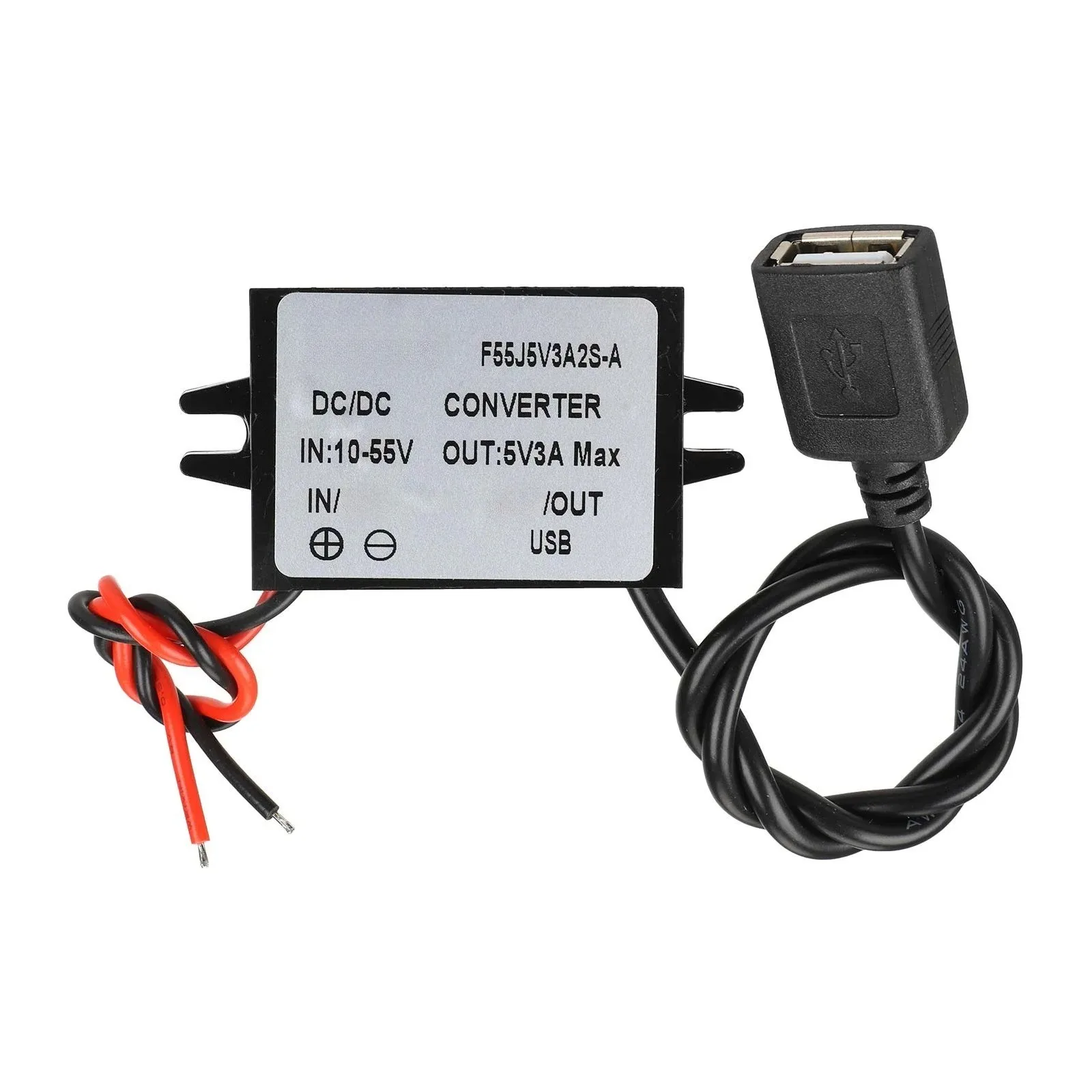 DC to 5V USB Power Converter Module with 10V 55V Input Range for Electric Scooter Car Motorcycle RV Boat Systems