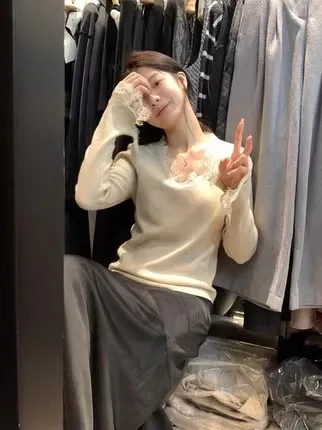 Swetry Bluzy Pulowery Damskie Kaszmir Damski Dzianina Dla Kobiet Metaliczne Ażurowe Koncert Festiwal Codzienne Zespół Rockowy Alternatywny Krój