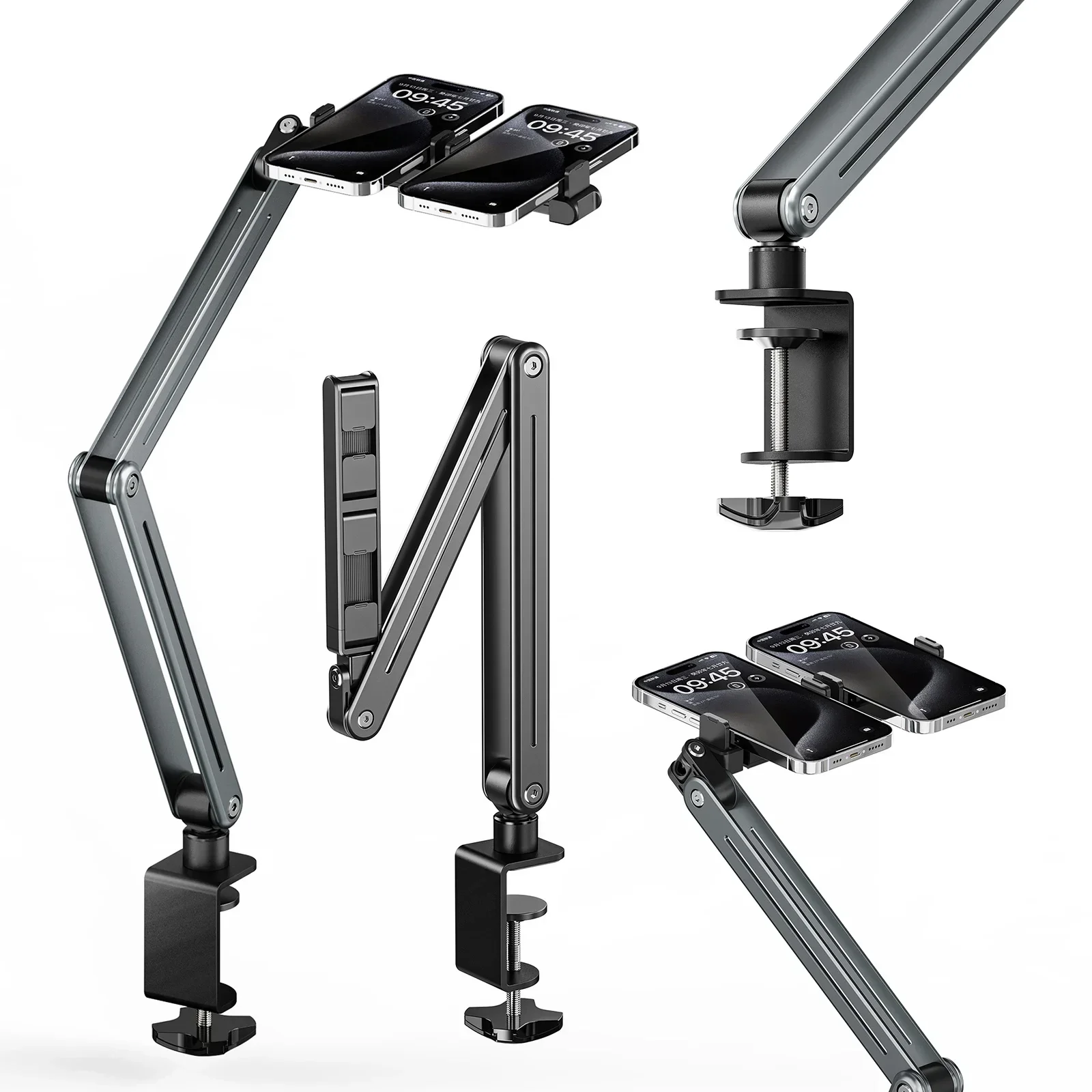 For IPad/iPhoneX/iPad Pro/N-Switch for 4.5-12.9 Inch Devices Foldable Flexible Tablet Holder 360° Rotation Bed/Desk Arm Mount