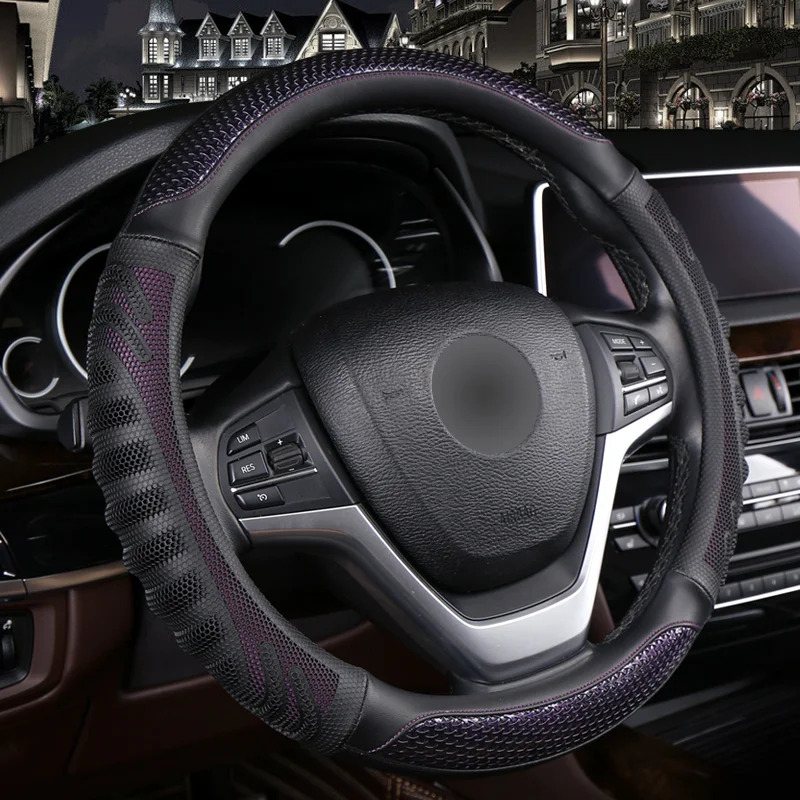 Carbon Fibre Leather Car Steering Wheel Cover For Toyota Fortuner 2016-2019 2021 2022 Hilux 2015-2019 2020 2022 Auto Accessories