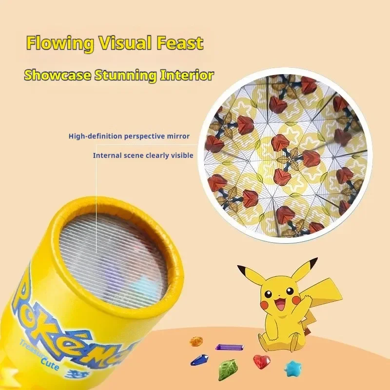 ABS Pikachu Charmander Jigglypuff Telescópio Caleidoscópio Transformável - Experimento Científico Presente de Auxílio de Ensino Educacional