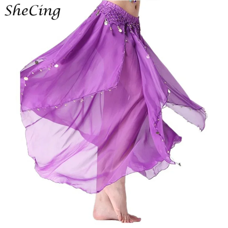 Falda de danza del vientre de gasa gitana para adultos, disfraz de mujer española, baile Sexy, Flamenco Oriental, puesta en escena, trajes de vestido oscilante