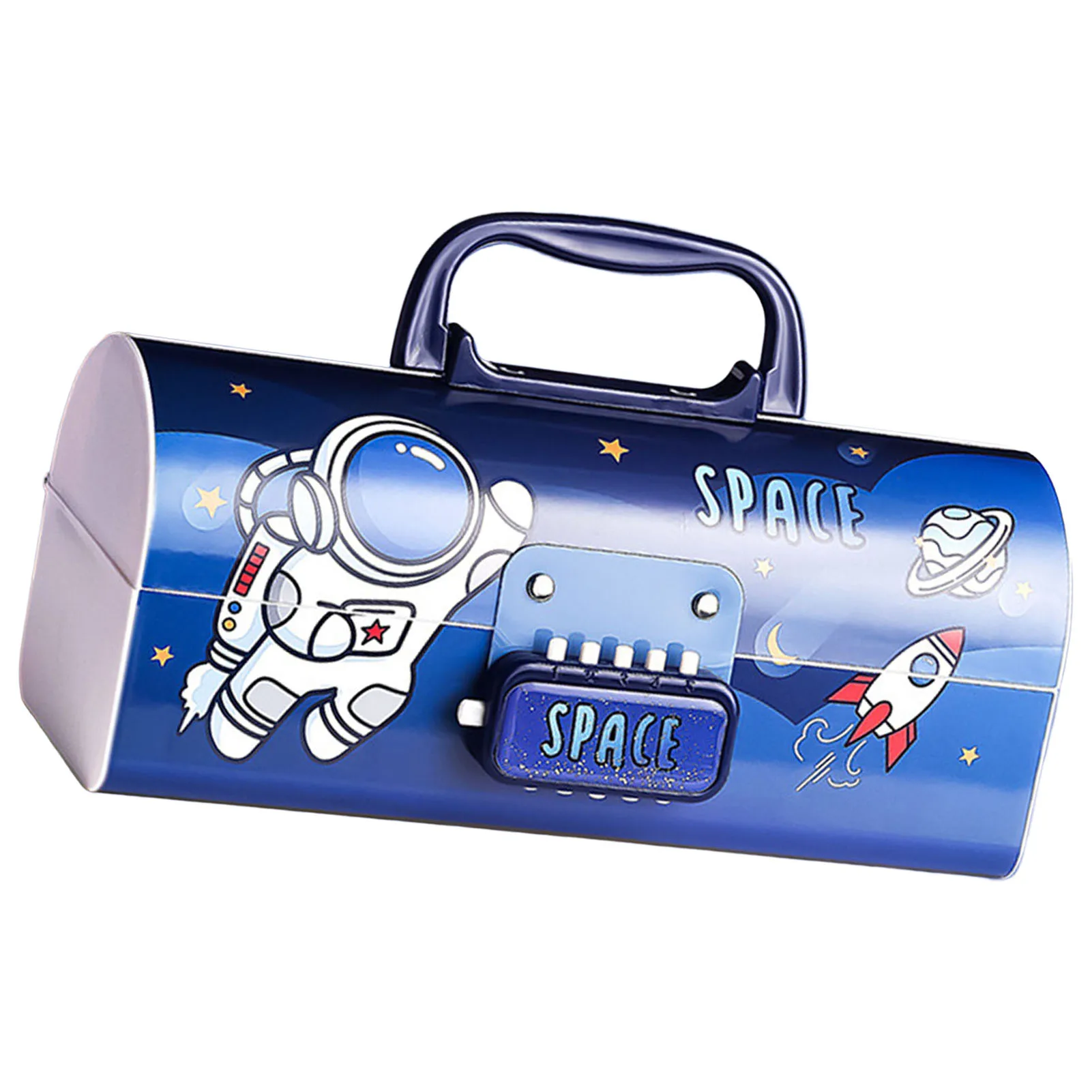 Cartoon Pencil Case Code Lock Multifunction Stationery Organizer Box Birthday Present for Boys and Teens