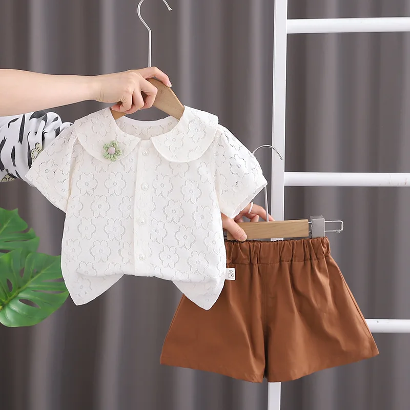 

Newborn Baby Girl Summer Clothes Outfits Sets Casual Solid Short t-shirt + Shorts 2pcs Kids Suit for Children Girls Clothing Set