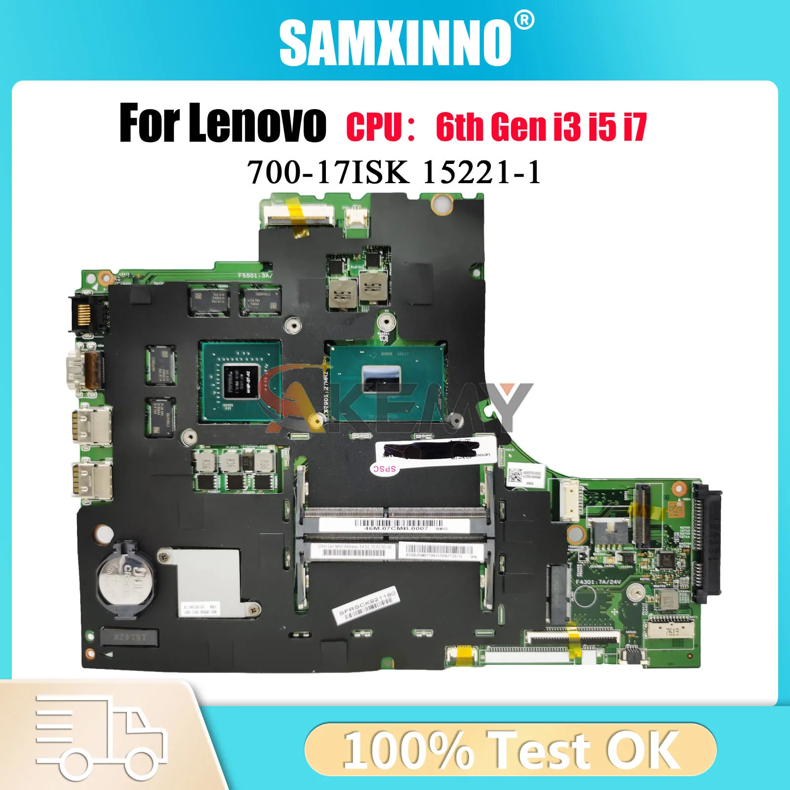 

15221-1 Материнская плата для ноутбука Lenovo Ideapad 700-17ISK с графическим процессором GTX950M I5 I7, 100% полностью протестирована