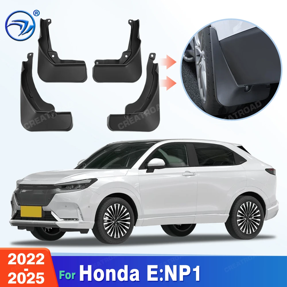 Custom Fit 4PCS Mud Flaps for Honda E：NP1 2022 2023 2024 2025 No Drilling Splash Guards Mudguards Car Fender Accessories