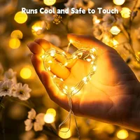 LED Fairy Lights Battery Operated String Lights Waterproof Silver Wire Firefly Starry Lights Wedding Party Xmas Christmas Decor 2