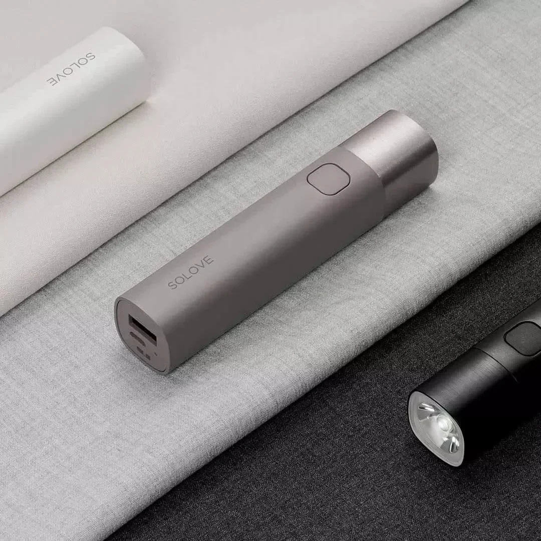 Original SOLOVE X3 ไฟฉาย LED 3000mAh USB Multi-ฟังก์ชั่นความสว่าง Power Bank แบบพกพา
