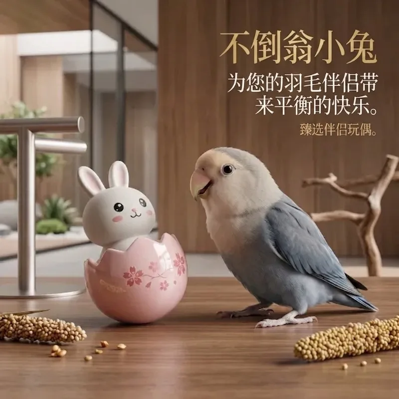 Parrot Tumbler Puzzle Toy Beak Grinding Stress Relief Self‑Play Training Toy for Cockatiel Peony Parrot Bird Entertainment Use