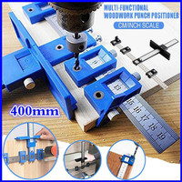 Upgrade Drill Guide Punch Locator Installation Ruler Tool Hole Punch Jig Tool Center Drill Bit for Woodworking