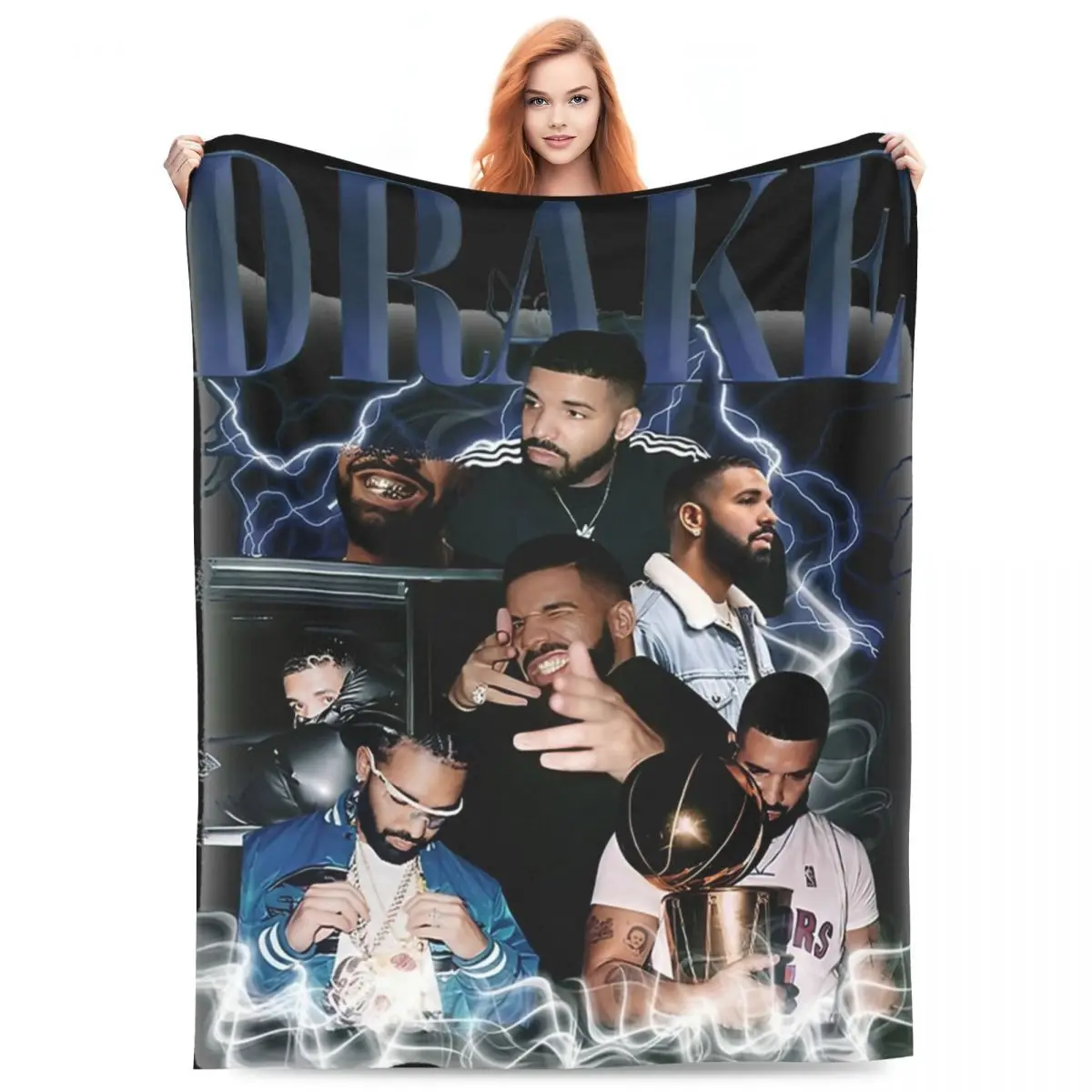 

Drakes Rapper Flannel Blankets Quality Super Warm Musician Throw Blanket Spring Camping Couch Chair Sofa Bed Novelty Bedspread