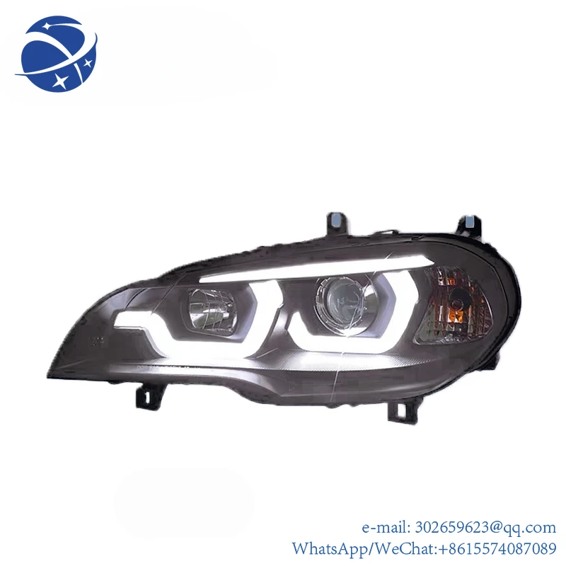 

yyhc 2007--2013 for X5 E70 LED headlamps black housing headlights