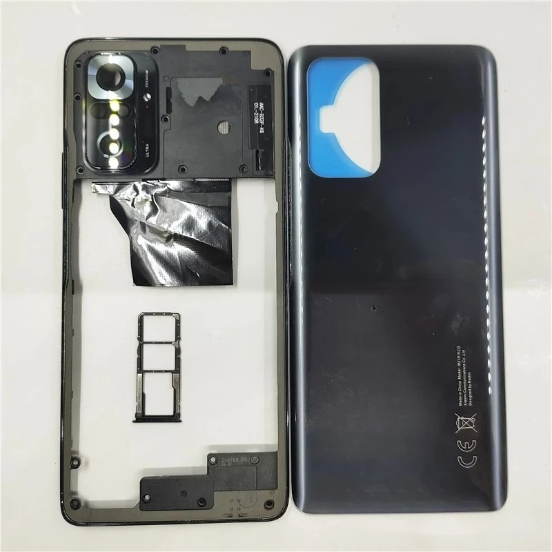 Kompletna obudowa tylnych drzwi do telefonu Xiaomi Redmi Note 10 Pro 4G M2101K6G, zawierająca środkową ramkę, tylną pokrywę oraz tacy na kartę SIM. — zdjęcie produktu 2