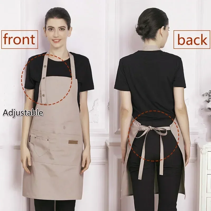 Kitchen Supplies Coffee Shop Waiter Solid Color Kitchen Apron Barber Apron Bib Kitchen Accessories for Women Men Small Decor