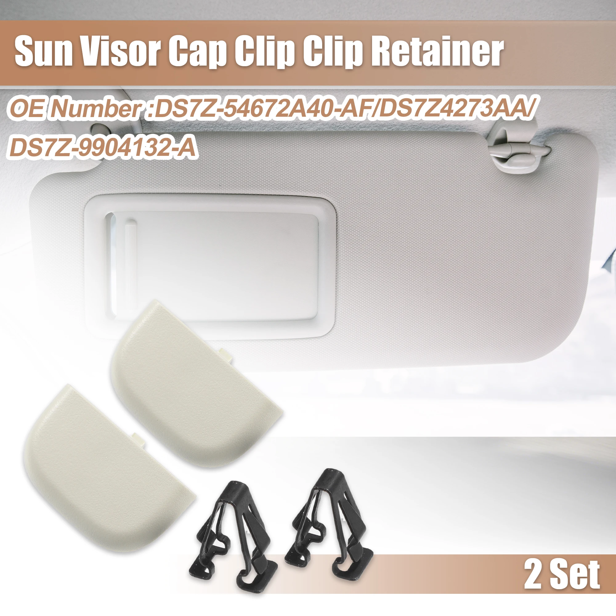 UXCELL 2 Set Iron Sun Visor Cap Clip Clip Retainer No.DS7Z-54672A40-AF for Ford Fusion 2013-2016 for Lincoln MKZ 2013-2016