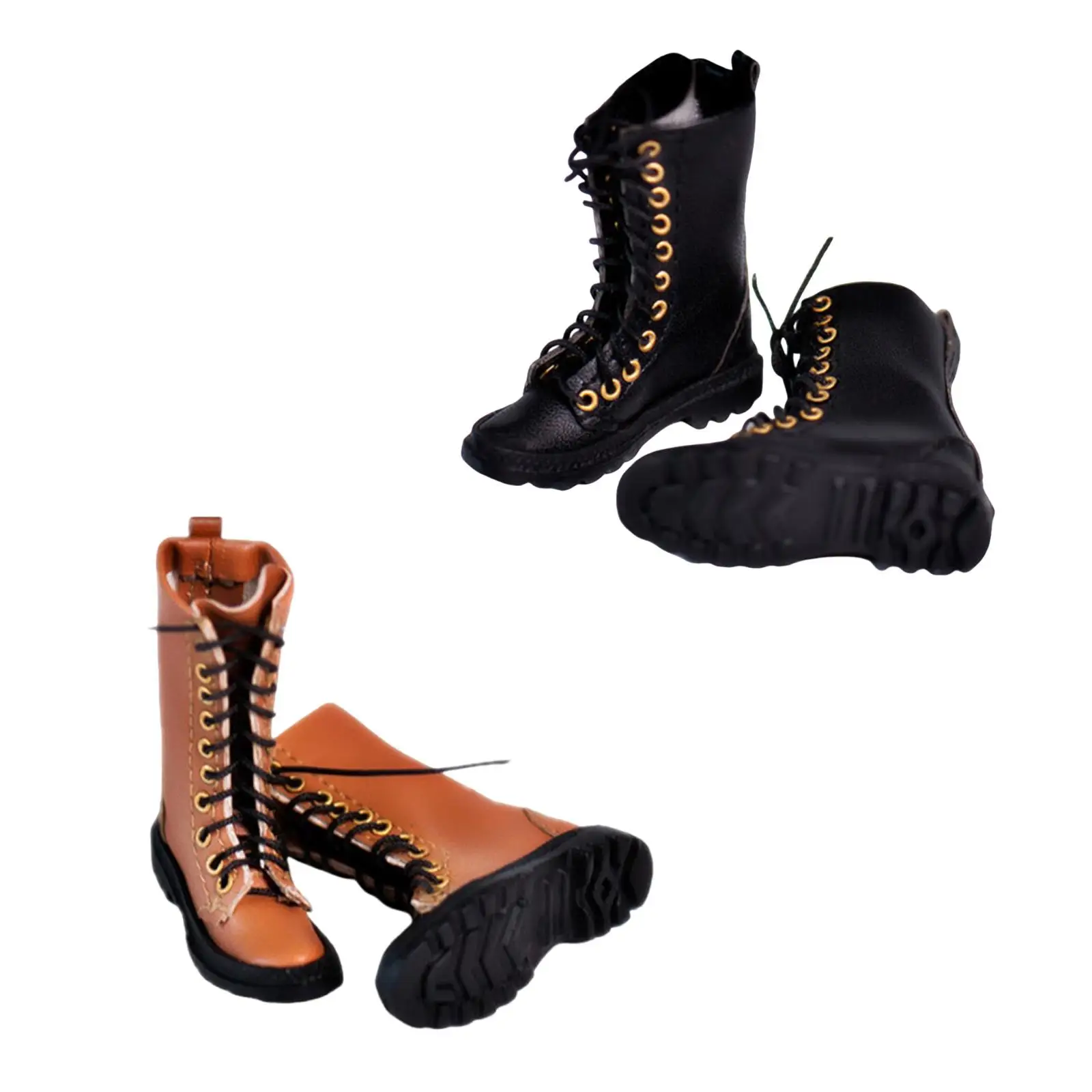 1:6 Doll Figure Boot Footwear DIY Dress up Toy Round Toe Lace up Boots for 12'' Action Figure Body Body Costume Accessory