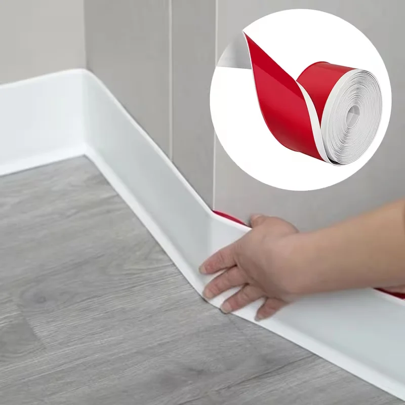1PC 1m/3meters Vinyl Waist Line Wallpaper Living Room PVC Baseboard Molding Trim Self-Adhesive Flexible Wall Border Sticker