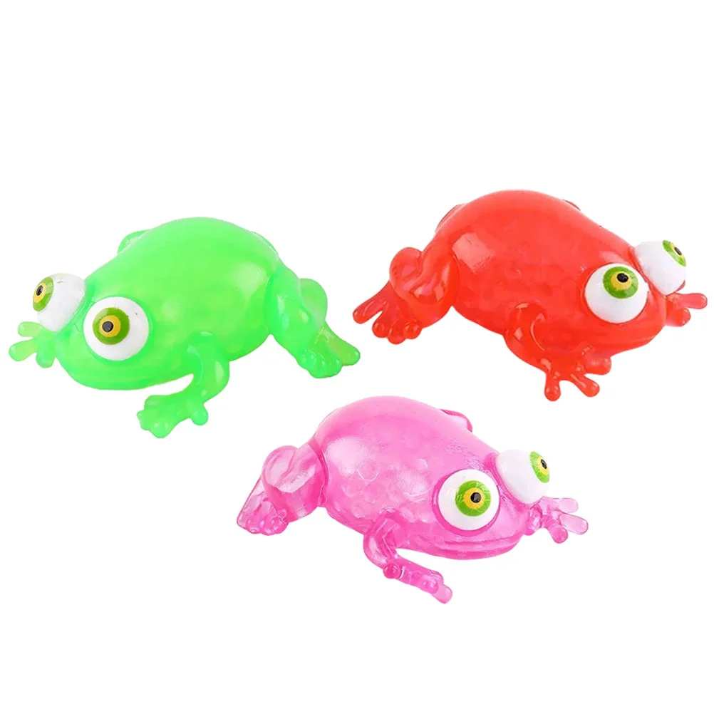 3 Pcs Pinch Toys B Squeeze Stretch Frog Shaped Cartoon Fidget Elastic Child