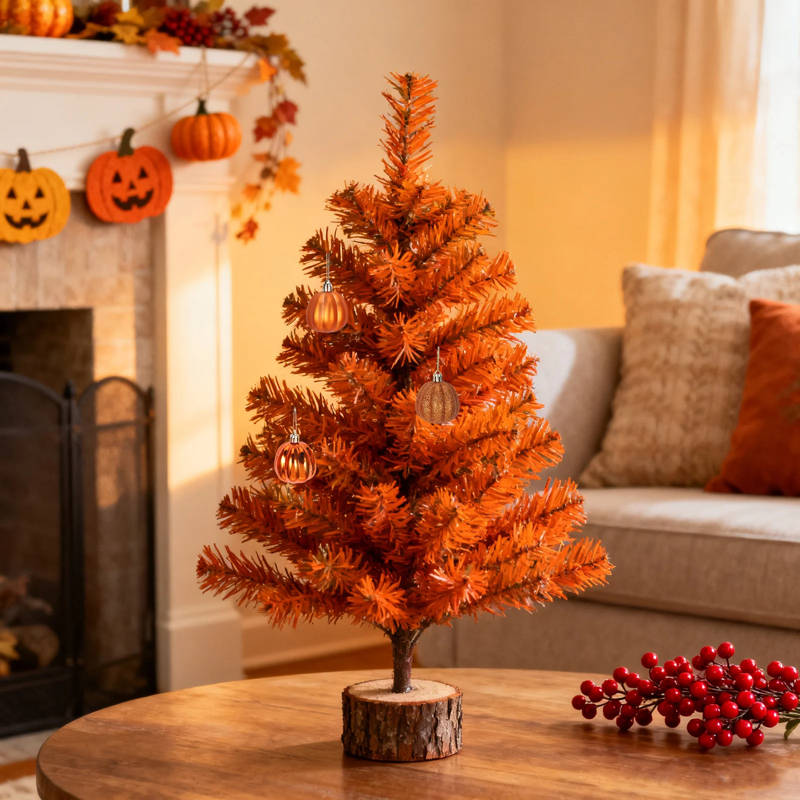 

36Pcs Simulation Pumpkin Ornaments Set Realistic Autumn Decor for Window Display Thanksgiving Day Tree Hanging Fall Decor