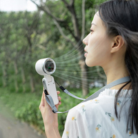 New Handheld Mini Fan Portable Neck Hanging Small Fan USB Rechargeable Fan LED Digital Display 180 Adjustable Desktop Mini Fan