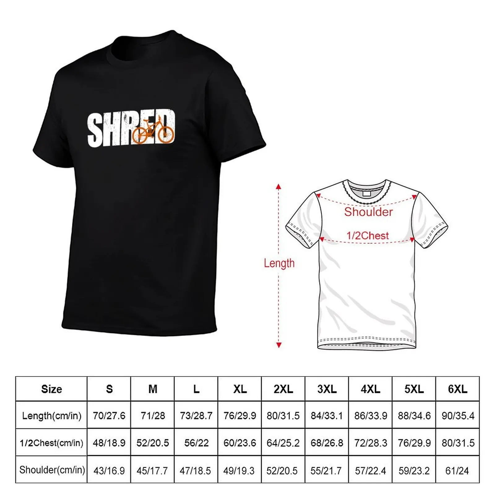 Shred it. Downhill mountain bike T-Shirt Blouse Personalized t-shirt mens t shirt graphic
