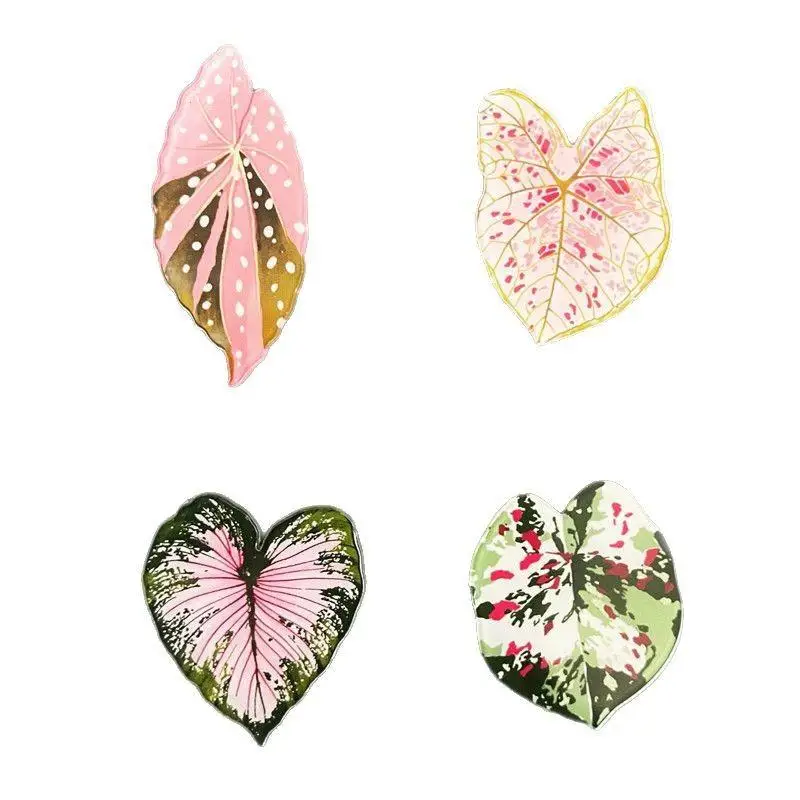 12Pcs Begonia And Monstera Fridge Magnet With Bright Artistic Designs Sturdy Build Perfect Plant Lovers Decor