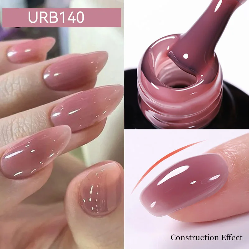 UR SUGAR 7ml Crystal Rubber Base Gel Transparent Natural Nude Pink Semi Permanent Soak Off UV LED Varnish Nail Art Design