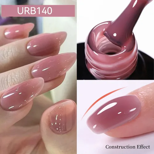 Imagen 2 del producto UR SUGAR-Gel Base de goma de cristal, 7ml, transparente, Natural, rosa desnudo, semipermanente, barniz LED UV, diseño artístico de uñas