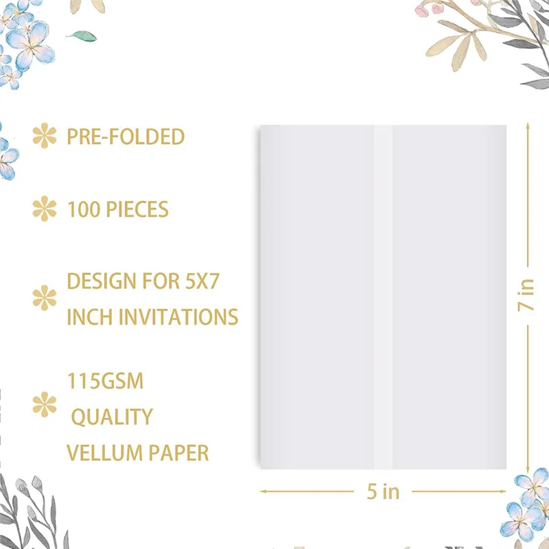 Wedding Invitations Wraps Set Include 100Pc Gold Self Adhesive Envelope Seal Stickers