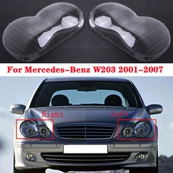Headlight Clear Lens Lampshade Cover Fit For Mercedes Benz C-Class Sedan 2001-2007 W203 Headlamp Shell Lenses Car Accessories