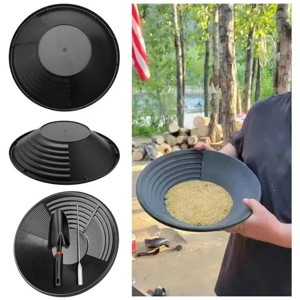 

Outdoor Gold Pan Basin Nugget Mining Pan Dredging Prospecting River Tool Wash Gold Panning Equipment Gold Silver Metal Detector