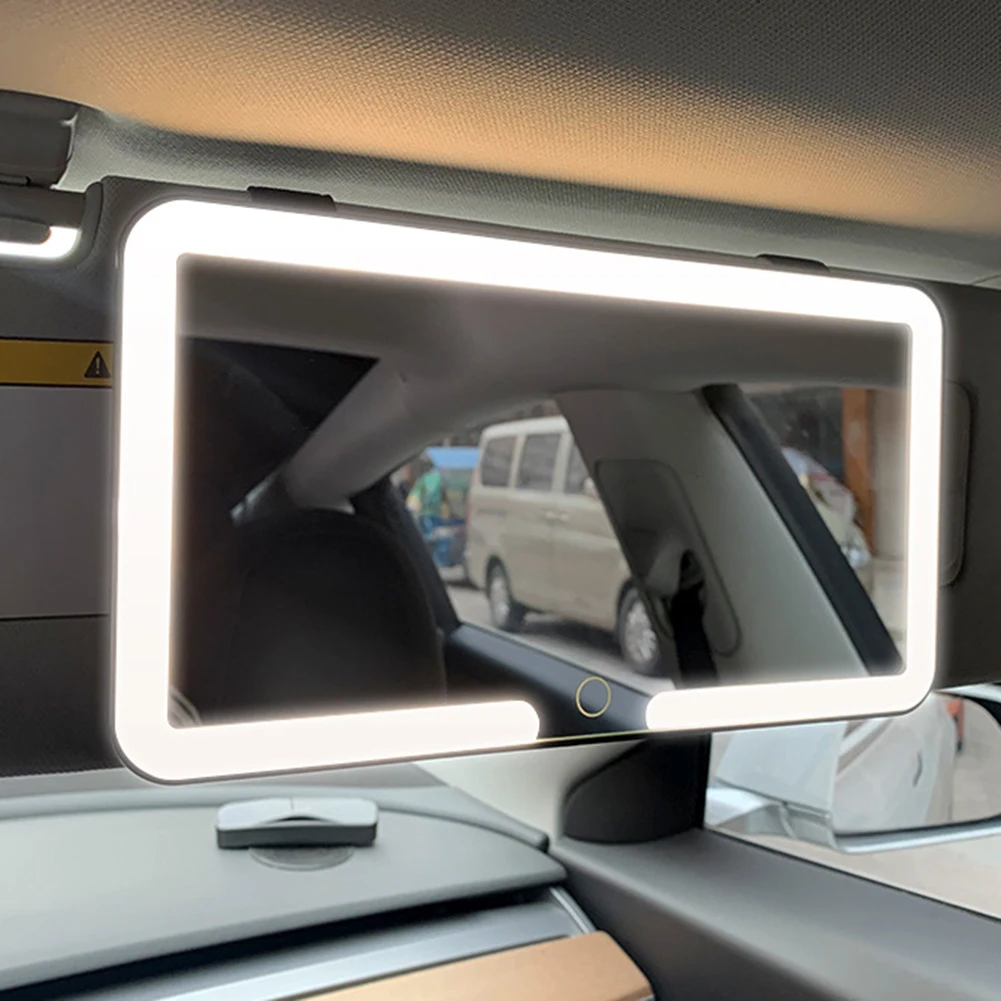 LED-make-upspiegel Auto USB-make-upspiegels LED-spiegelverlichting Aanraakbediening Dimbaar Draagbaar automatisch kijkglas voor op reis