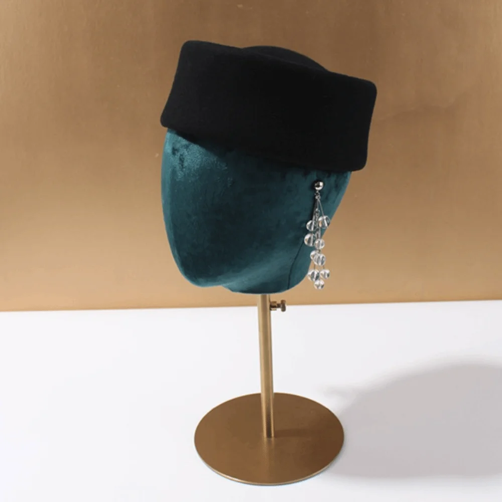 جديد الصلب الأعلى ورأى الصوف القبعات مقعر الأعلى البريطانية الرجعية خمر قبعات فيدوراس الزفاف الفاسناتور القبعات الأحداث الرسمية #1