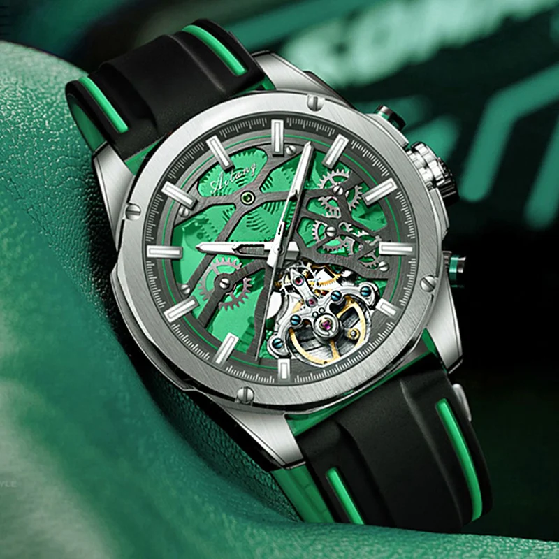 Imagem -04 - Reloj Hombre Ailang Dial Verde Relógio Masculino de Luxo Militar Automático Mecânico Esporte Relógio de Pulso Homens Tourbillon Relógios Novo