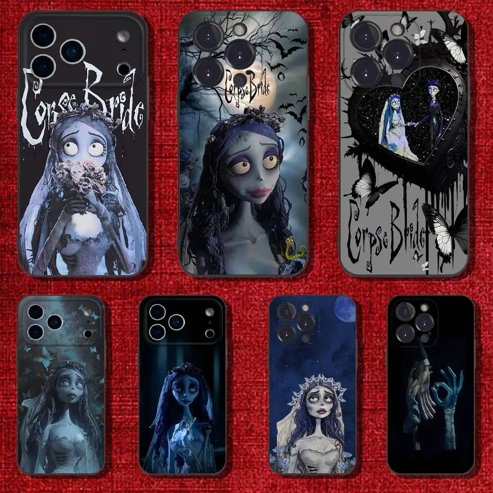 حافظة هاتف C-Corpse B-Bride Victor لهاتف iPhone 6,17,16,15,14,13,12,11 Plus,Pro Max,XS,X,XR,SE,Mini,8,7,غطاء أسود من السيليكون الناعم