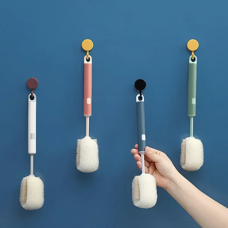 Silicone Bottle Brush 360 Degree Rotation Baby Pacifier Cup Nipple Cleaning Brushes Set Handheld Soft Head Food Grade Watering
