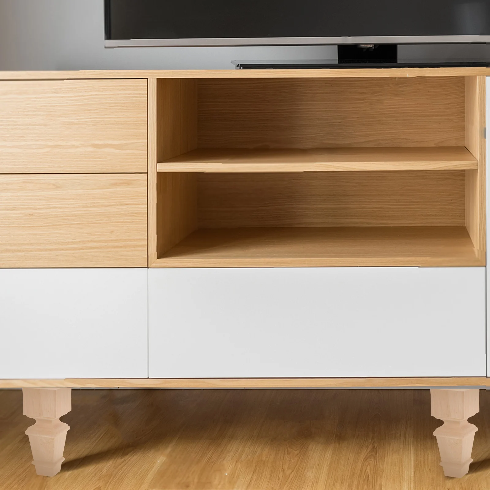 Solid Wood Cabinet Legs Wooden Furniture Feet For Table Sofa Couch Short Legs Replacement Home Office Furniture